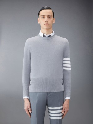 Thom Browne Wool 4-Bar Uomo Pullover Grigie | FFQ01U81905