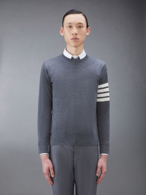 Thom Browne Wool 4-Bar Uomo Pullover Grigie | NWJ92A89531