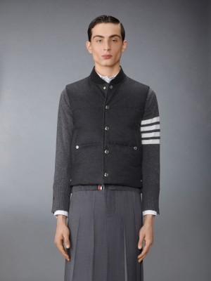 Thom Browne Wool Flannel Down Fill Uomo Gilet Grigie | WDF38N93463