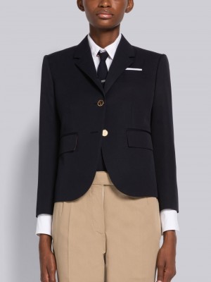 Thom Browne Wool Gabardine High Armhole Sport Donna Cappotti Blu | IUG36D00775