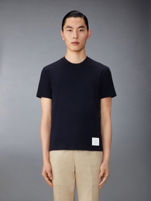 Thom Browne Wool Jersey 4-Bar Uomo Magliette Blu | SBT92F38262