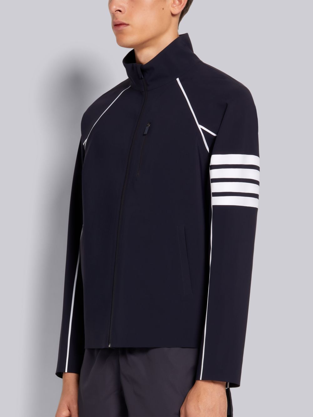 Thom Browne 4-Bar Compression Zip-Up Uomo Giacche Blu Marino | IPY38X96942