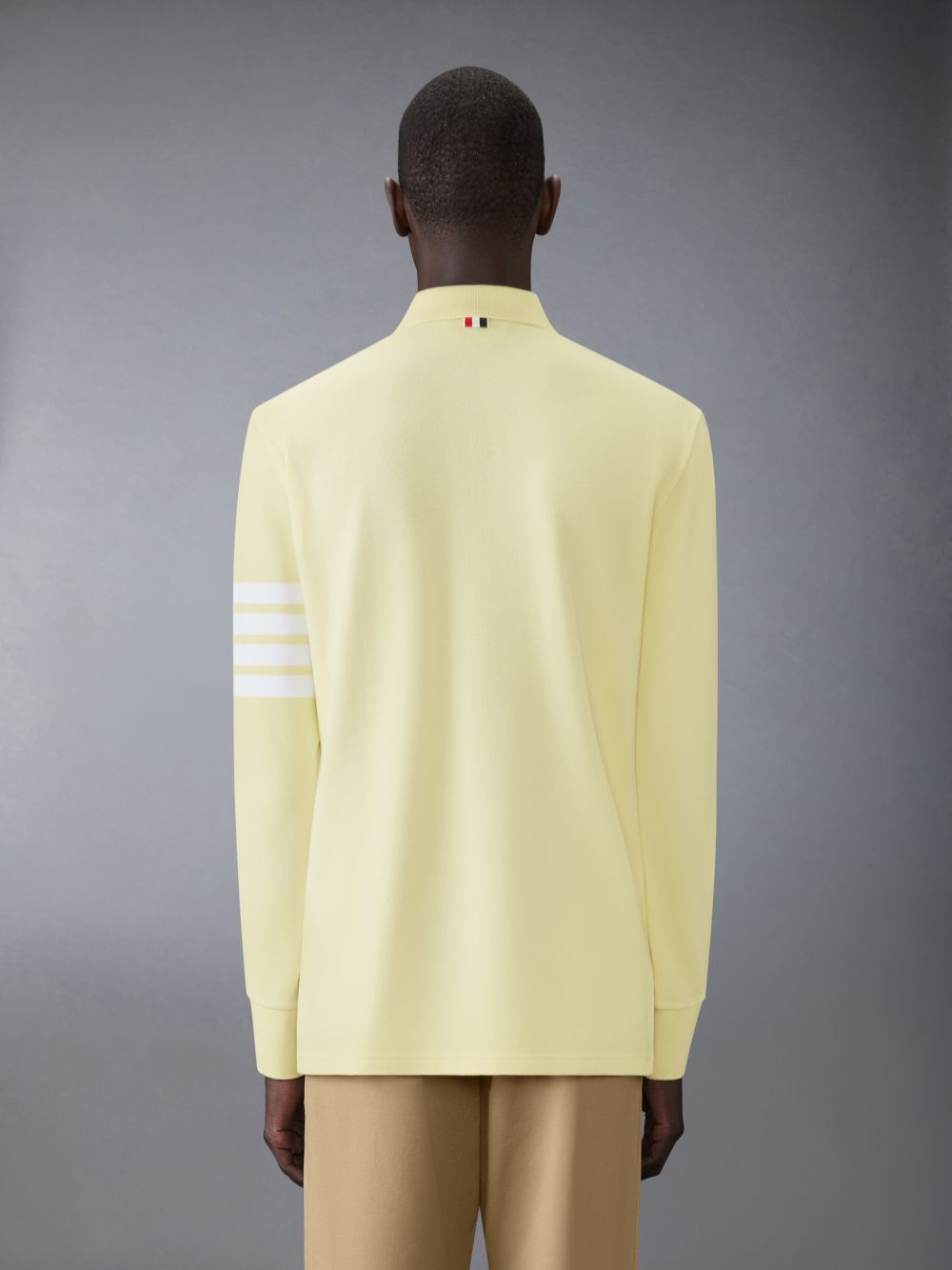 Thom Browne 4-Bar long-sleeve Uomo Polo Gialle | NPI67H88063