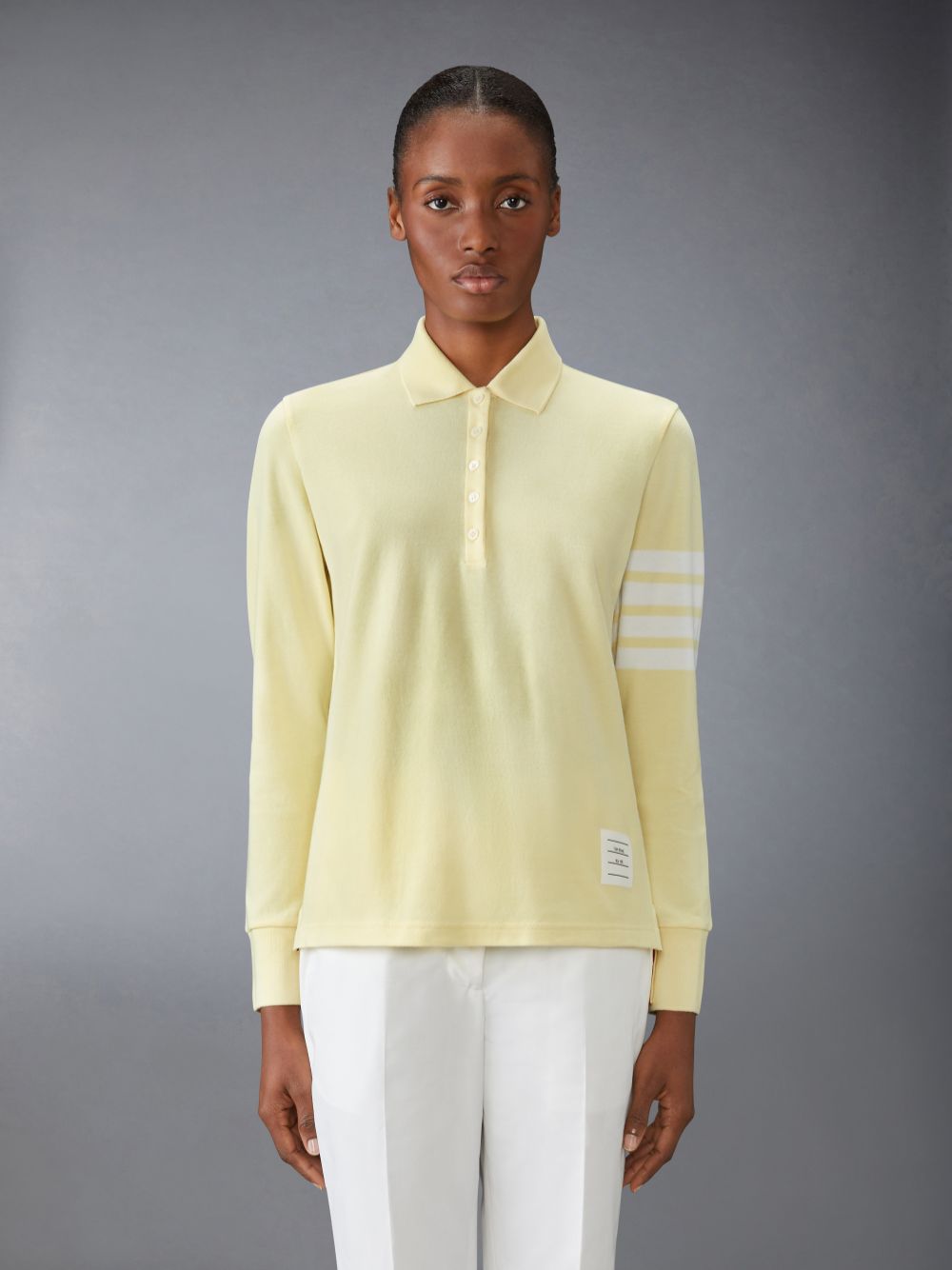 Thom Browne 4-Bar long-sleeved Donna Polo Gialle | SHR19B78092