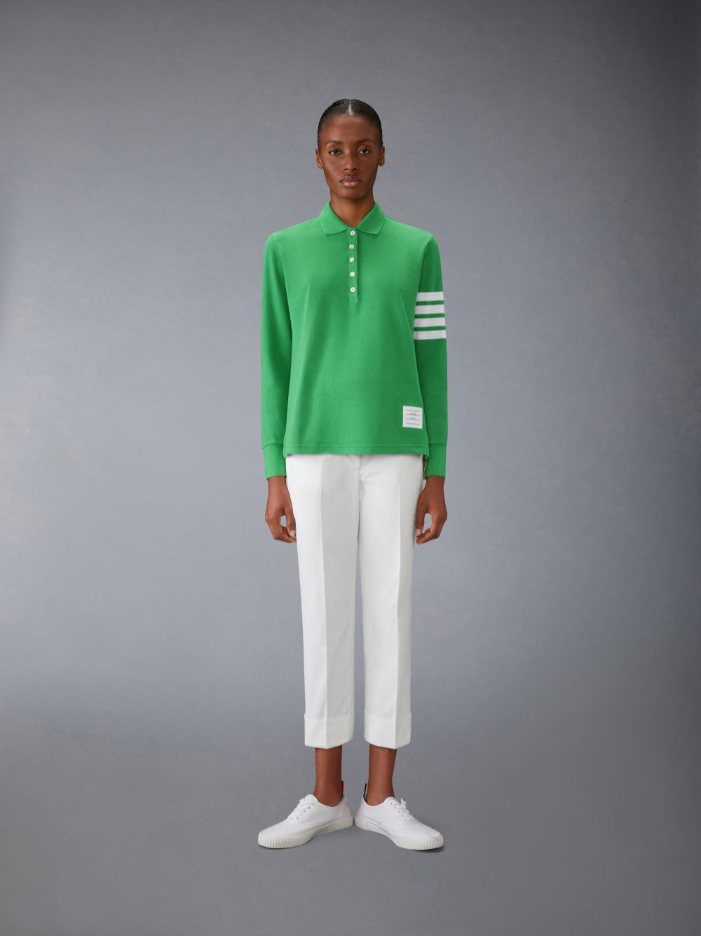 Thom Browne 4-Bar long-sleeved Donna Polo Verdi | AGX16U19522