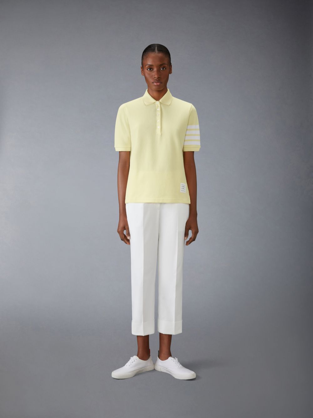 Thom Browne 4-Bar short-sleeved Donna Polo Gialle | MHE16O70861