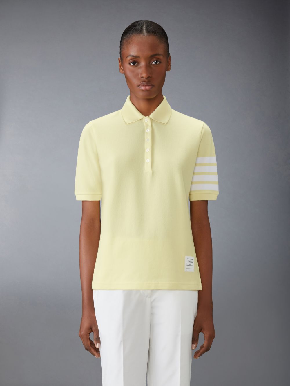 Thom Browne 4-Bar short-sleeved Donna Polo Gialle | MHE16O70861