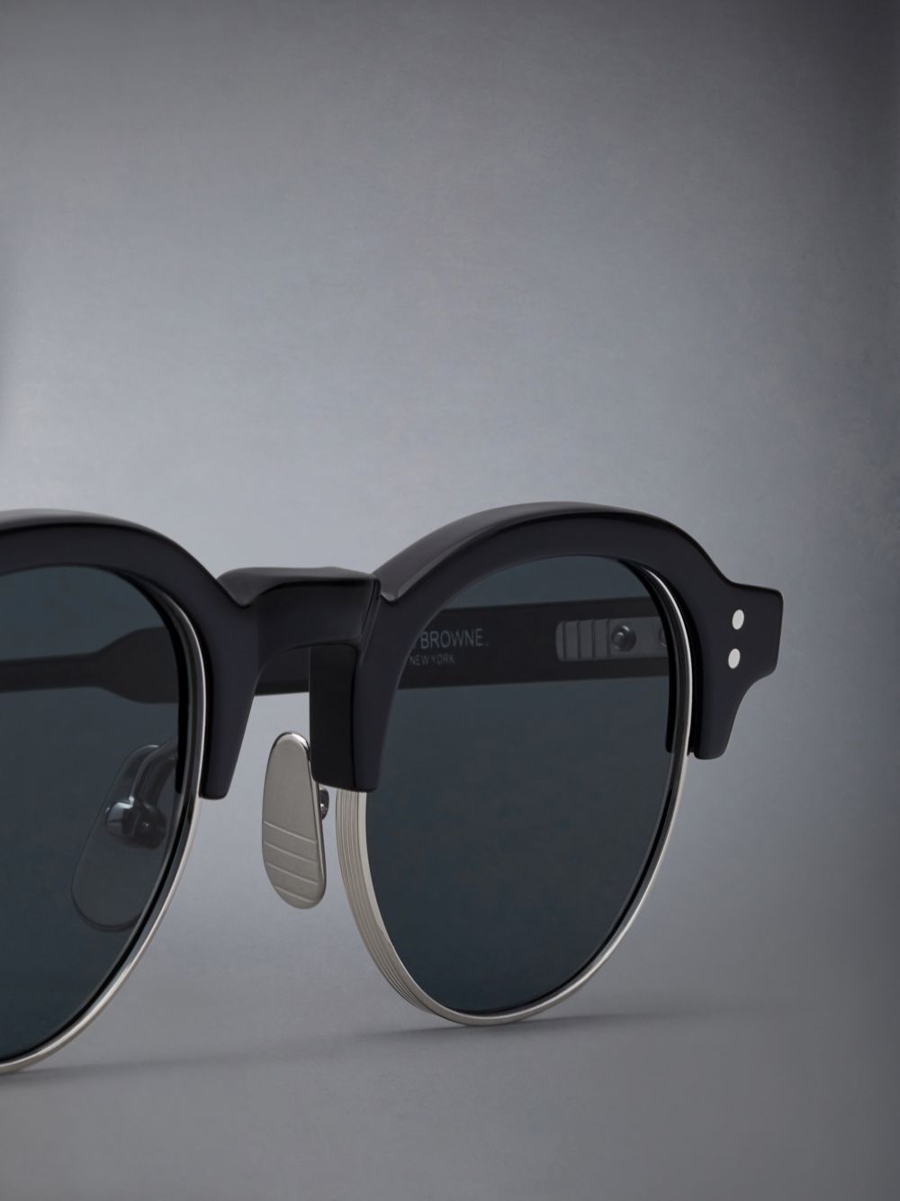 Thom Browne Acetate And Titanium Oval Uomo Occhiali da Sole Nere | WRM94Z88590