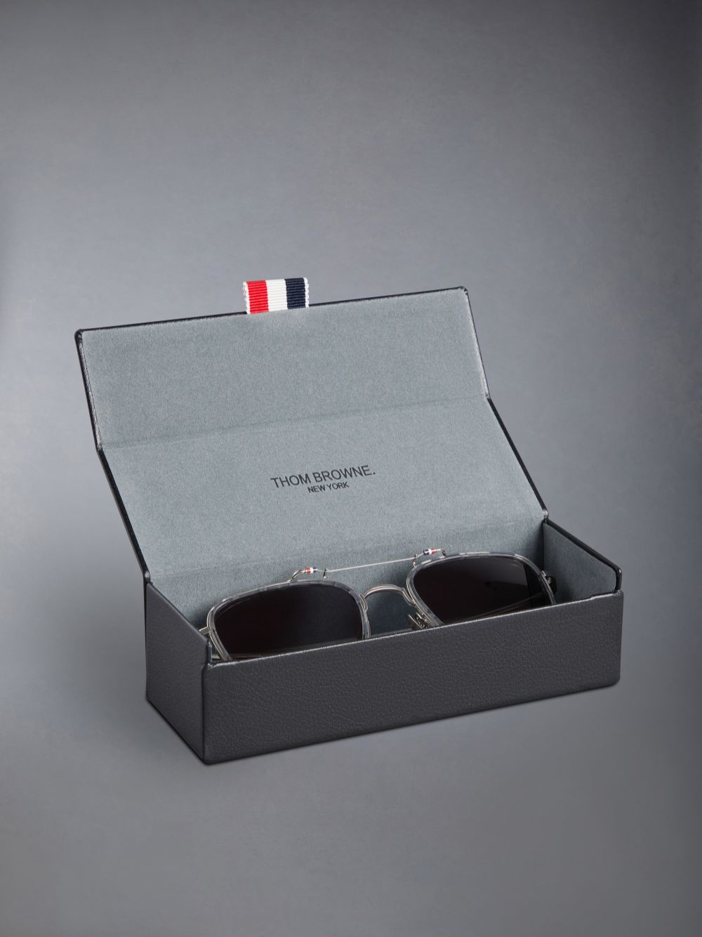 Thom Browne Acetate And Titanium Rectangular Aviator Uomo Occhiali da Sole Grigie | SLD27U23539