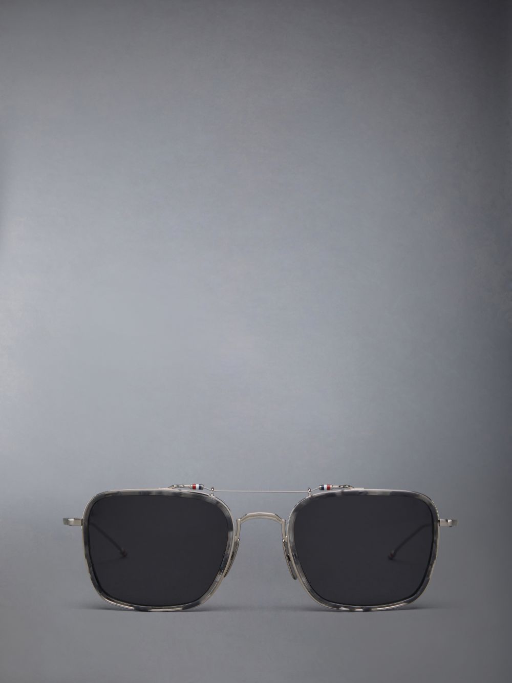 Thom Browne Acetate And Titanium Rectangular Aviator Uomo Occhiali da Sole Grigie | SLD27U23539