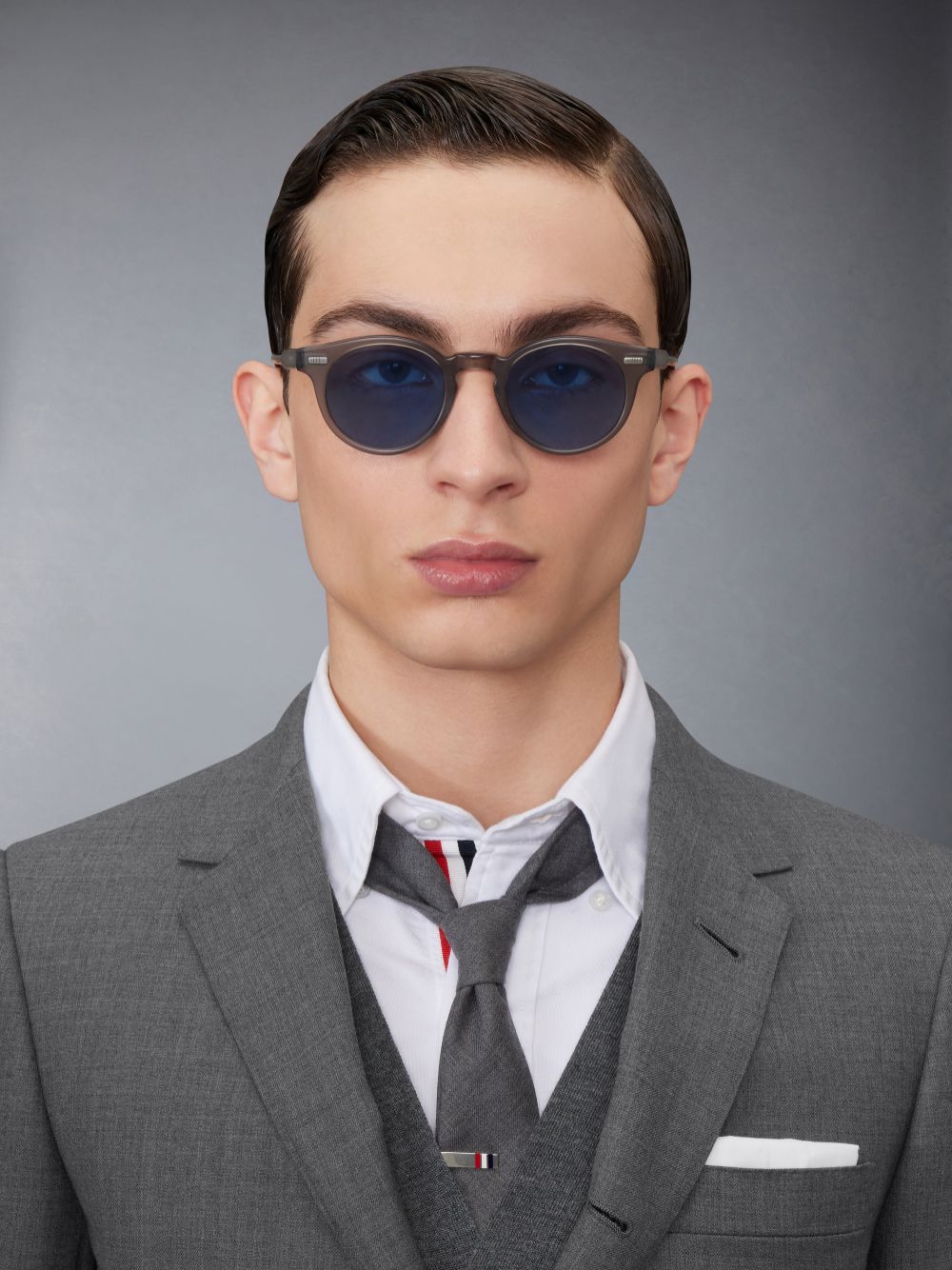 Thom Browne Acetate Round Uomo Occhiali da Sole Grigie | MUV59P24932