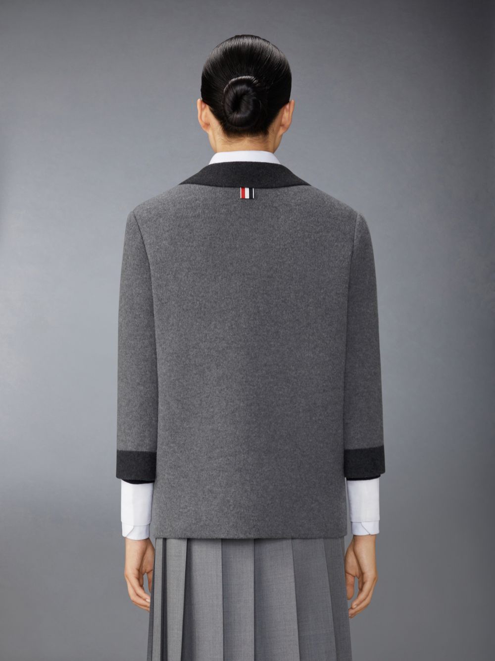 Thom Browne Boiled Merino Wool Double Face Stitch Donna Cardigan Grigie | PHU13N14784