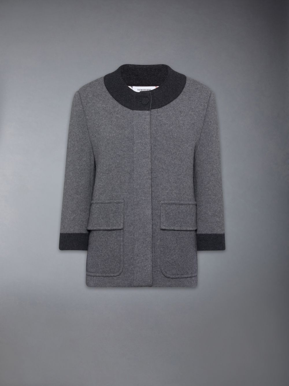 Thom Browne Boiled Merino Wool Double Face Stitch Donna Cardigan Grigie | PHU13N14784