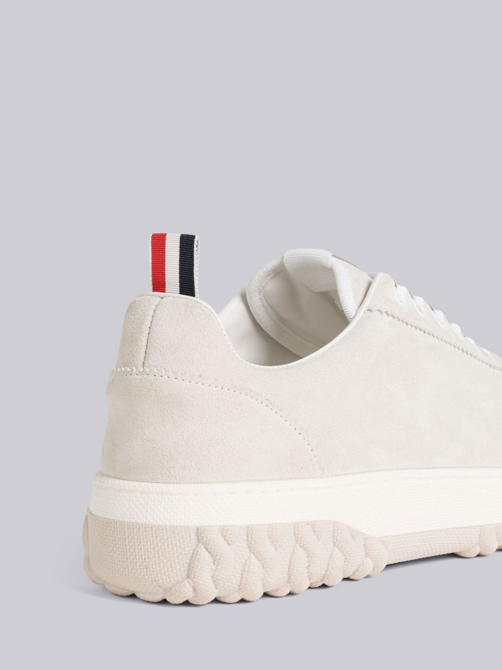 Thom Browne CALF SUEDE CABLE KNIT SOLE FIELD Uomo Sneakers Bianche | CFP24N67612