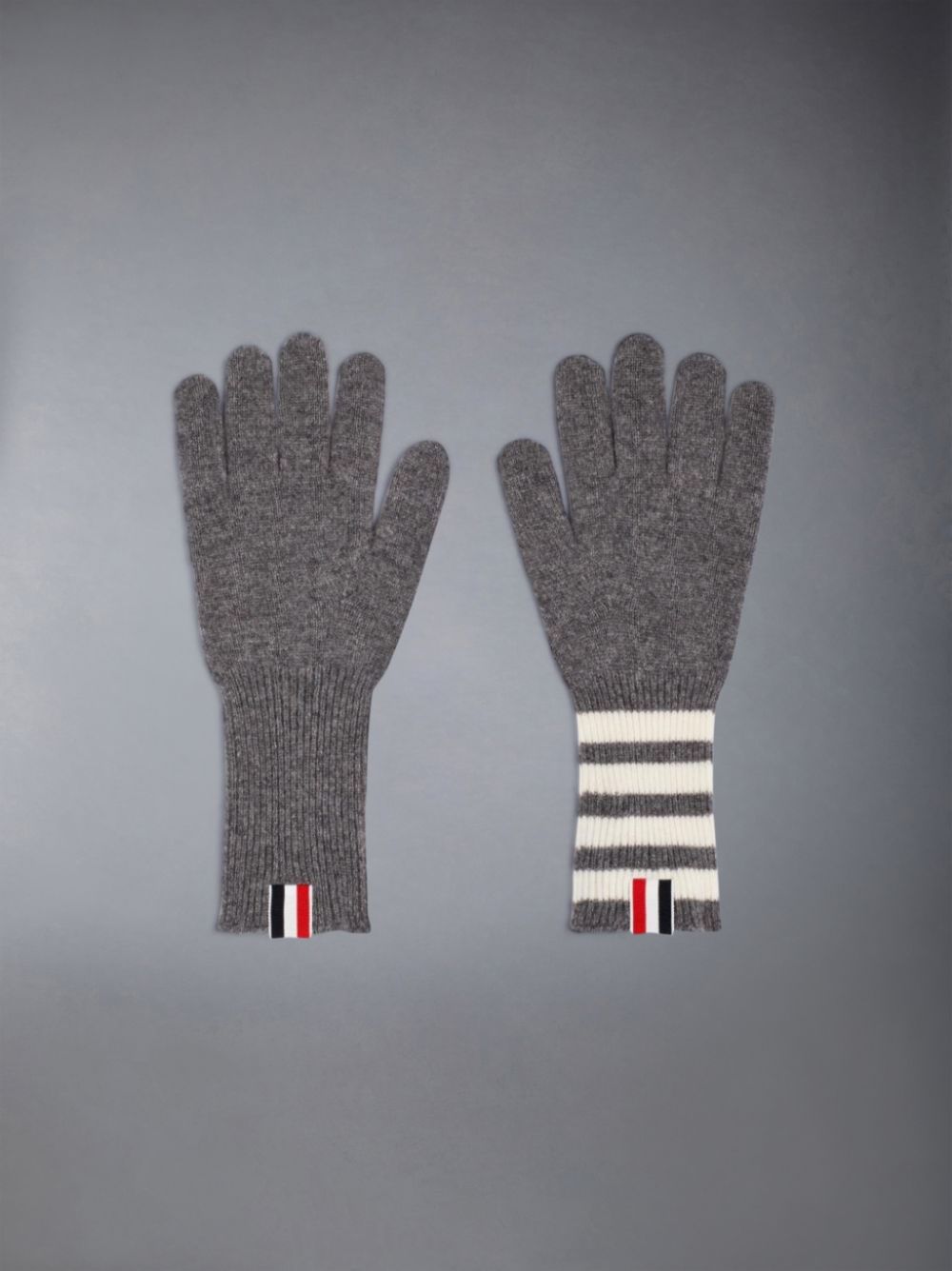 Thom Browne CASHMERE RIB 4-BAR Donna Guanti Grigie | HVV19R76711