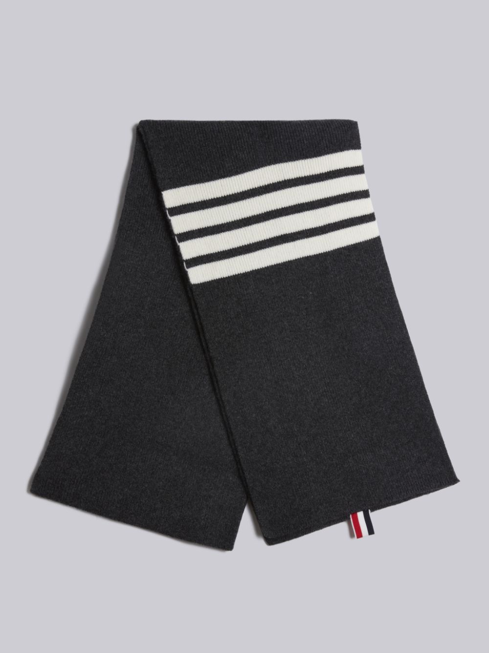 Thom Browne CASHMERE RIB 4-BAR Uomo Sciarpa Grigie | FWG42S68188