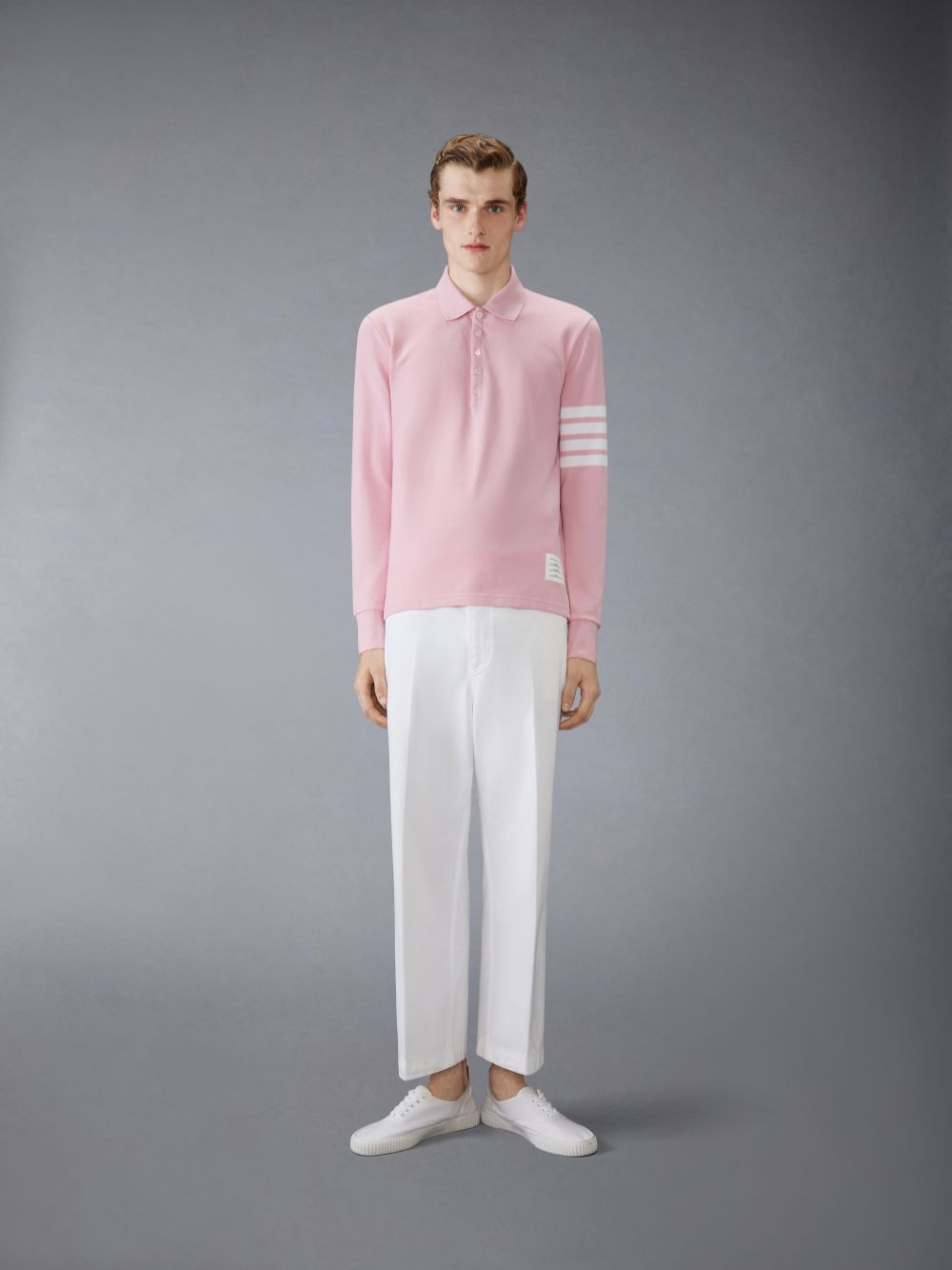 Thom Browne CLASSIC PIQUE 4-BAR Uomo Polo Rosa | FAN97F07773