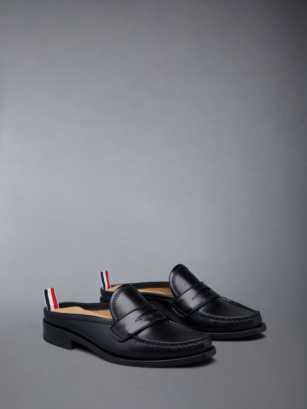 Thom Browne Calf Flexible Leather Sole Pleated Penny Uomo Mocassini Nere | XUV06U23717