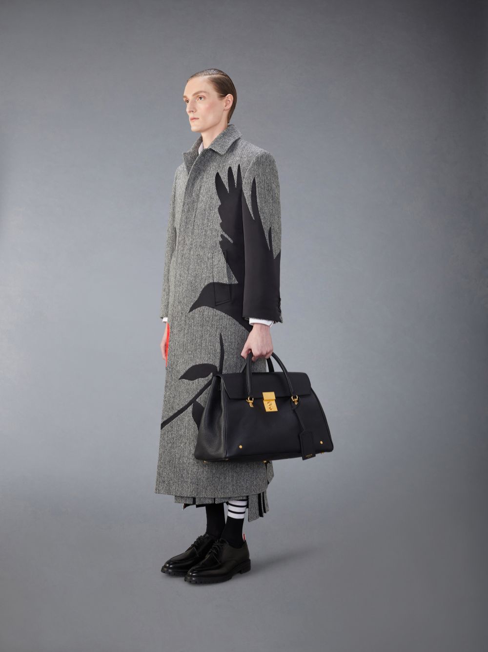 Thom Browne Calf Mr. Uomo Bagaglio A Mano Nere | QIP06F48424