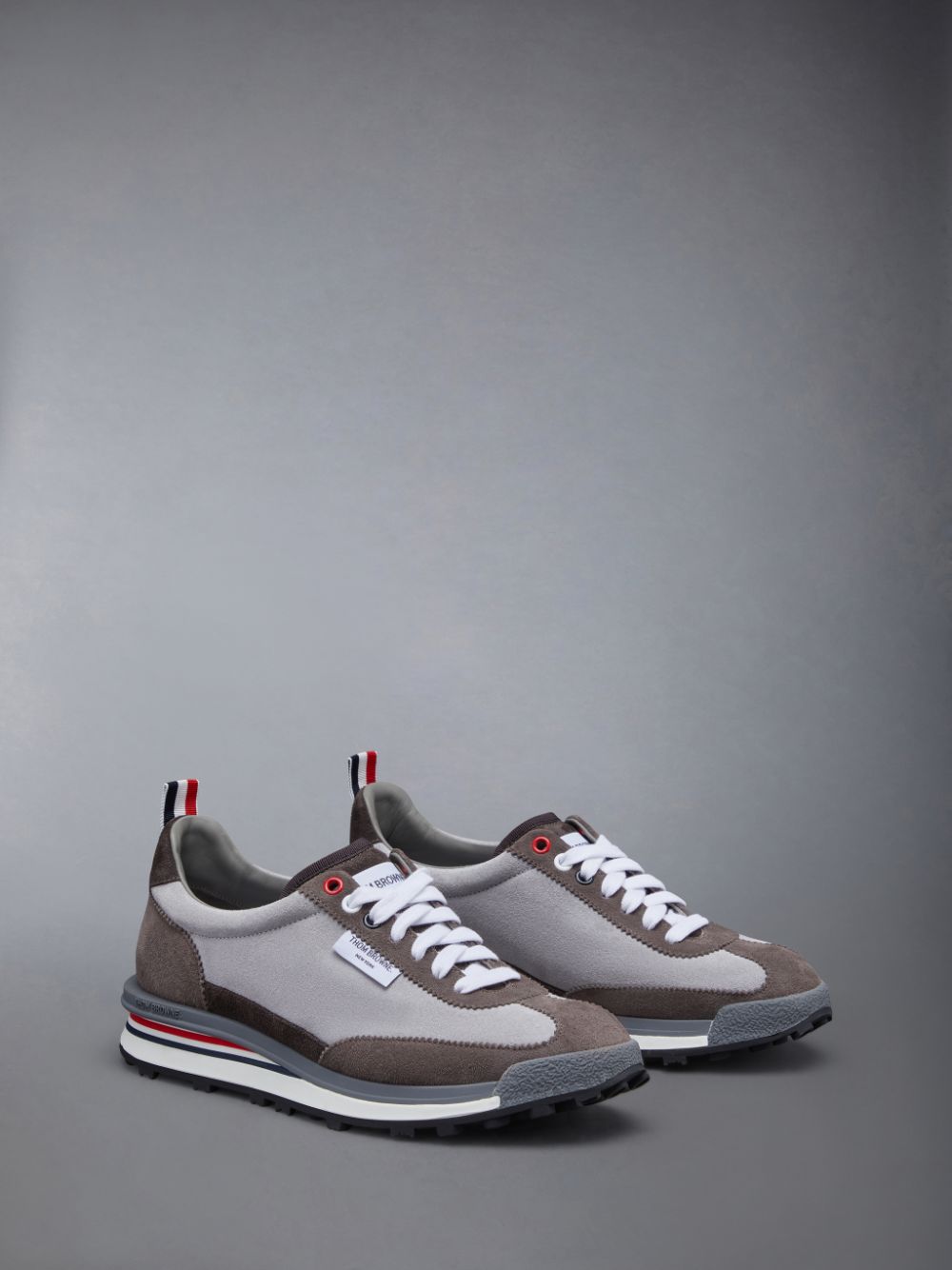 Thom Browne Calf Suede Tech Runner Donna Sneakers Grigie | HPI66M55706