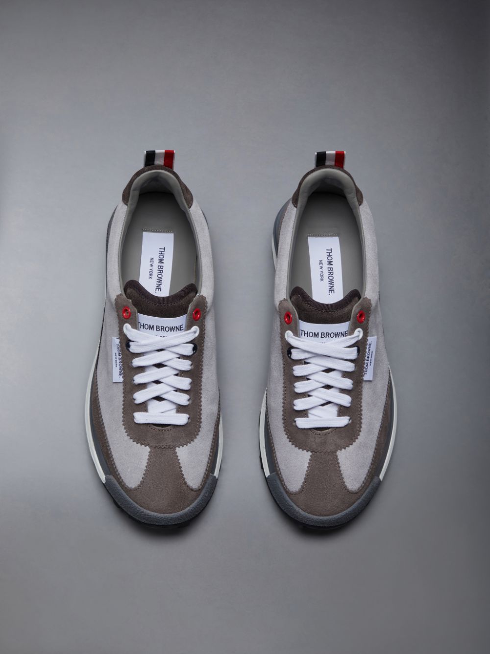 Thom Browne Calf Suede Tech Runner Donna Sneakers Grigie | HPI66M55706