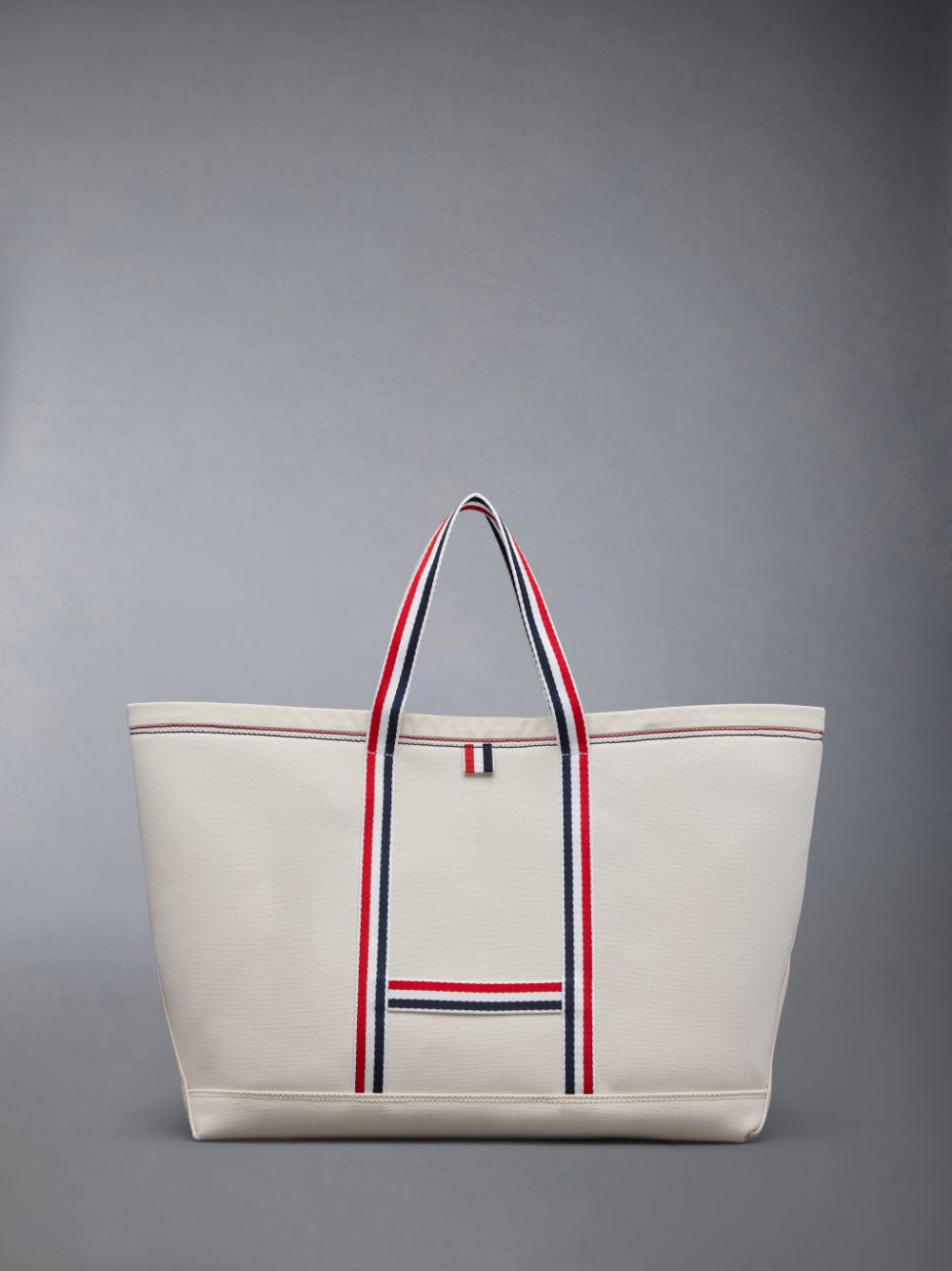 Thom Browne Canvas Stripe Medium Tool Donna Borse Tote Bianche | SQP51X27243