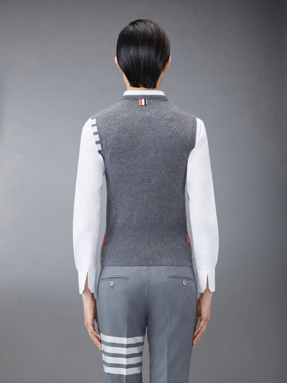 Thom Browne Cashmere 4-Bar Classic Shell Top Donna Gilet Grigie | VVG91Z12662