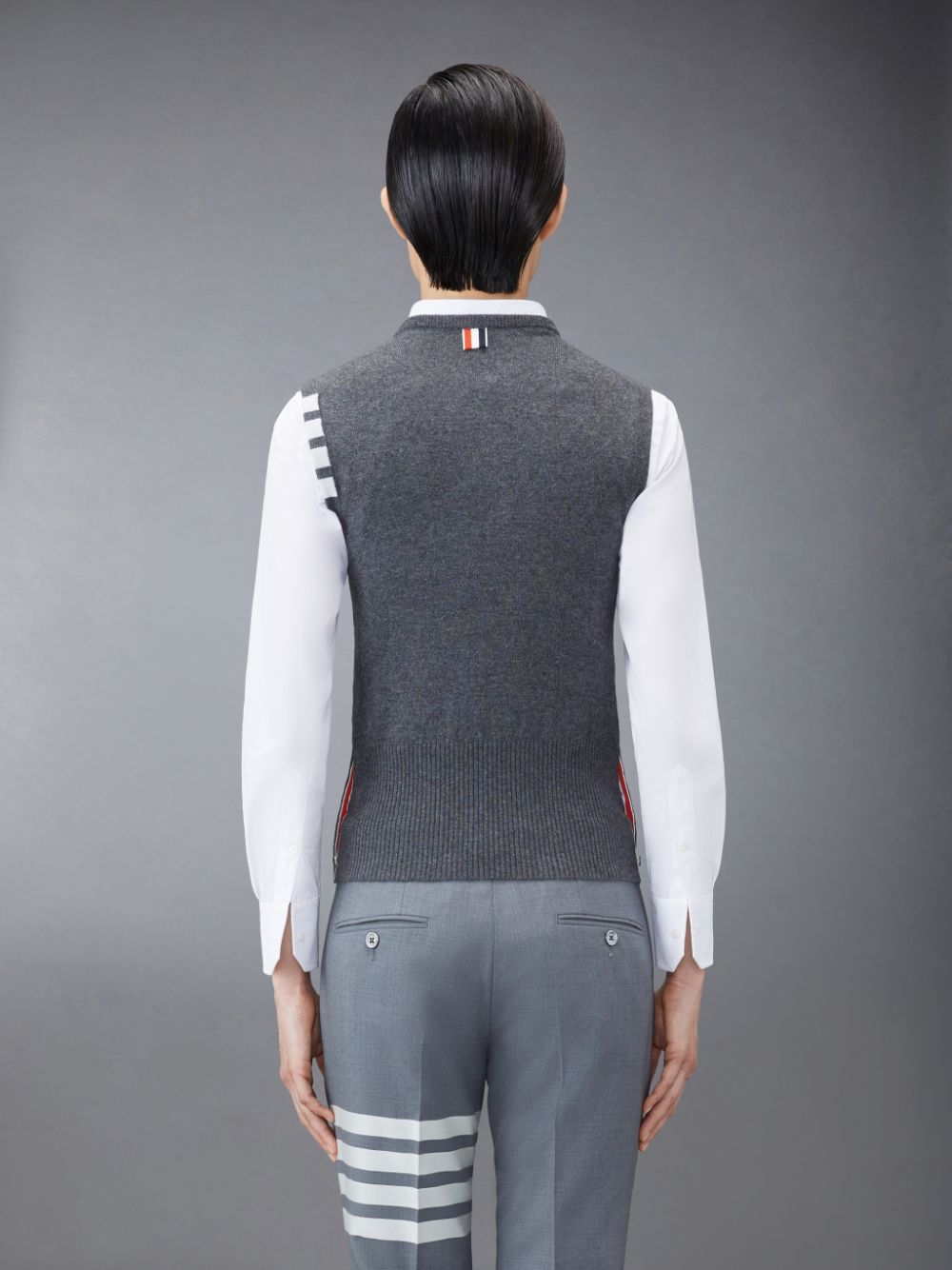 Thom Browne Cashmere 4-Bar Classic Shell Top Donna Gilet Grigie | UXE72X34263