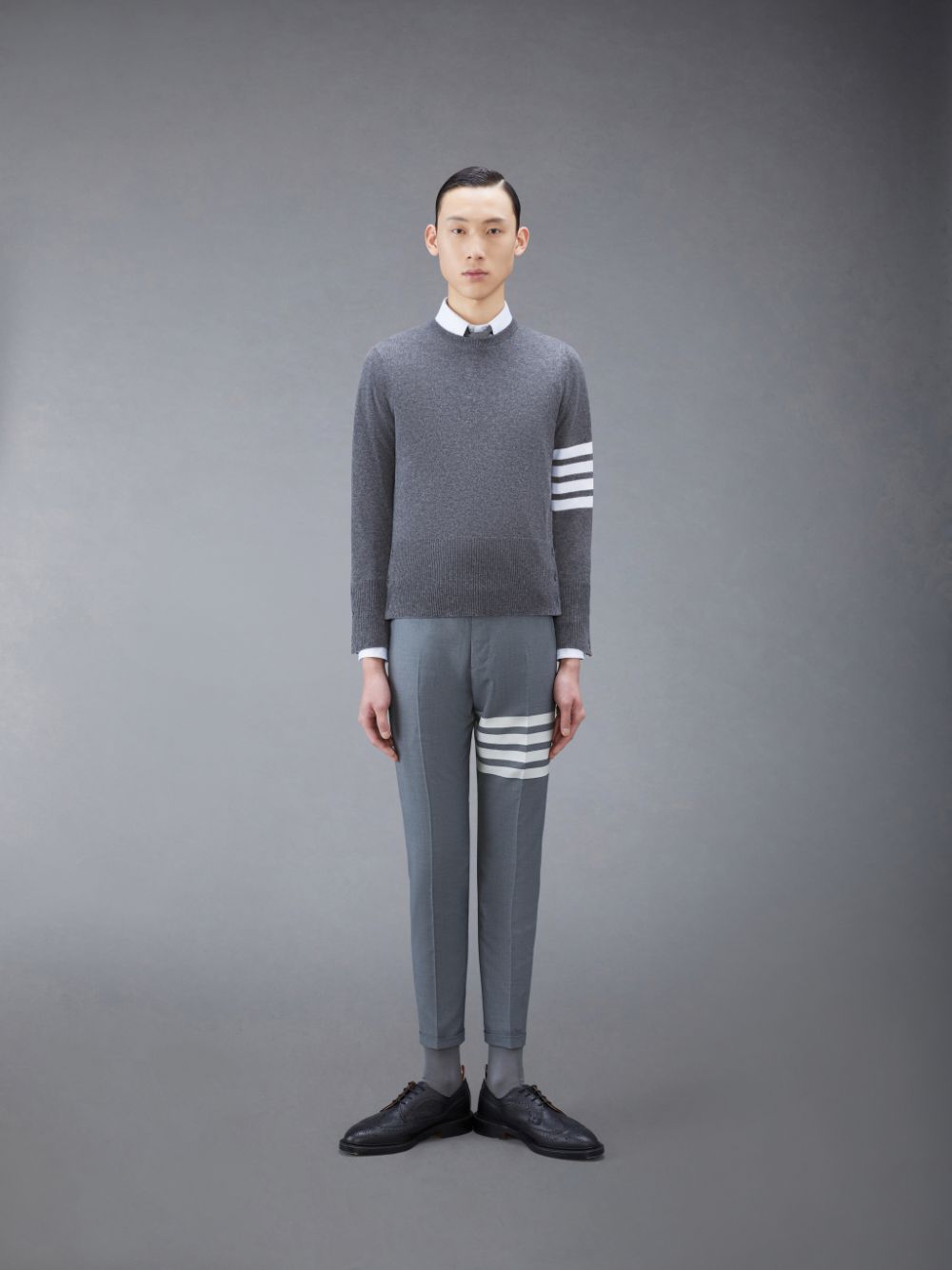 Thom Browne Cashmere 4-Bar Classic Uomo Pullover Grigie | JIN62A43432