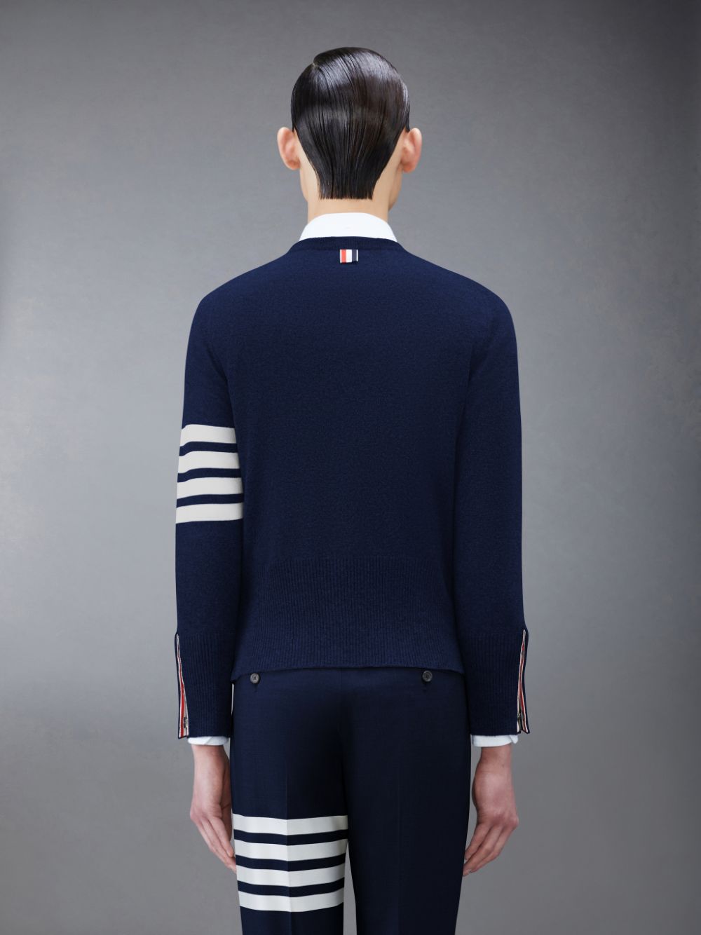 Thom Browne Cashmere 4-Bar Classic Uomo Pullover Blu | NDR98P76484