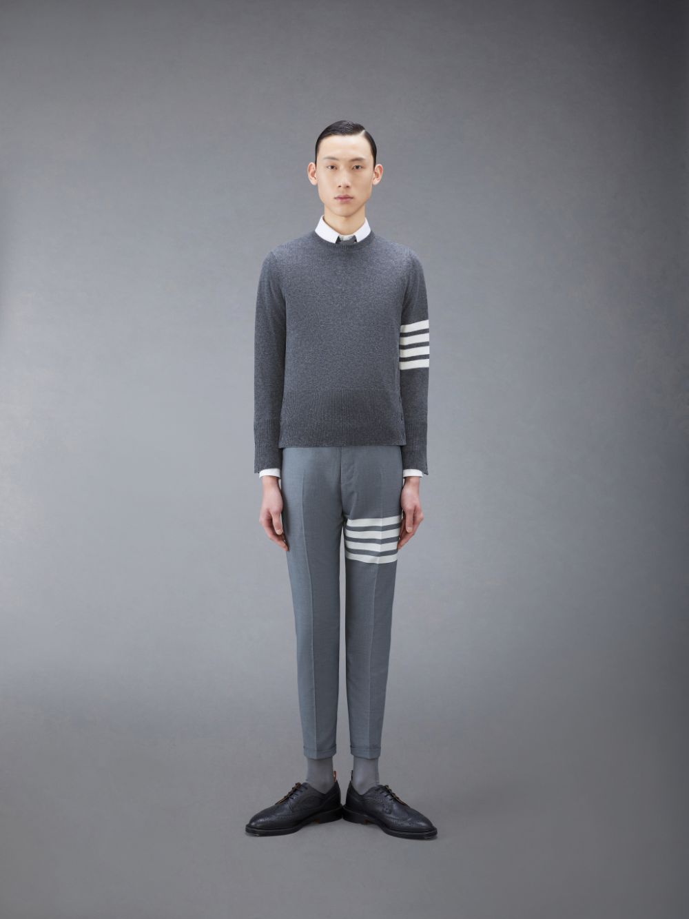 Thom Browne Cashmere 4-Bar Classic Uomo Pullover Grigie | MBY33M68238