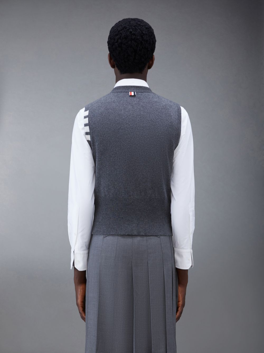 Thom Browne Cashmere 4-Bar Classic V-Neck Cardigan Uomo Gilet Grigie | DJJ63L39697