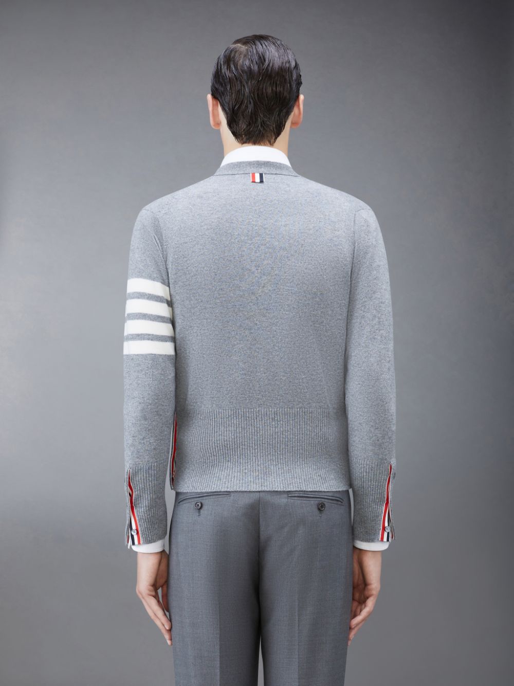 Thom Browne Cashmere 4-Bar Classic V-Neck Uomo Cardigan Grigie | VOF57I34279