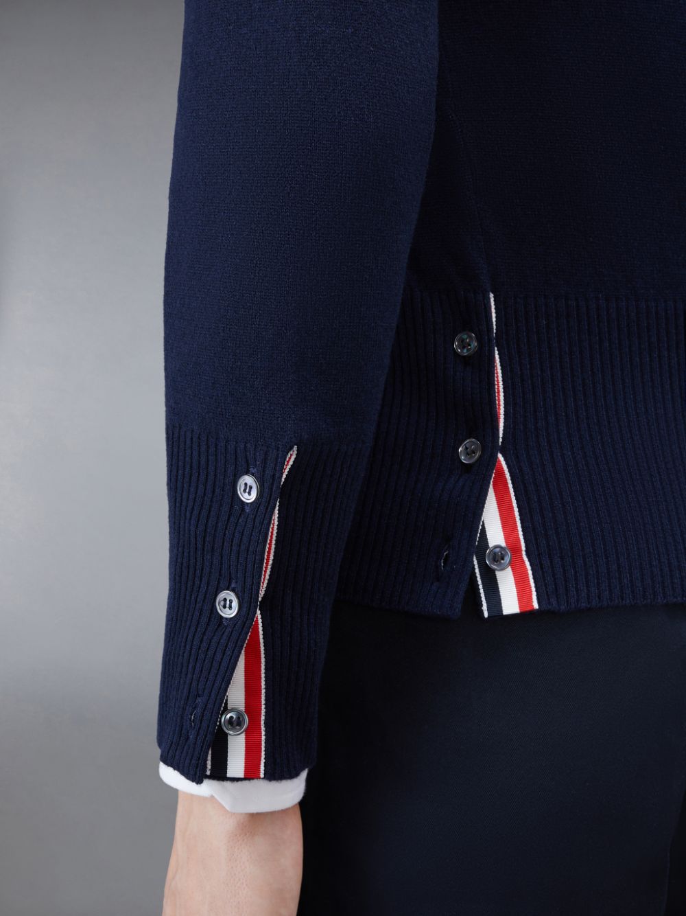 Thom Browne Cashmere 4-Bar Crew Neck Uomo Cardigan Blu | XGS26H02378