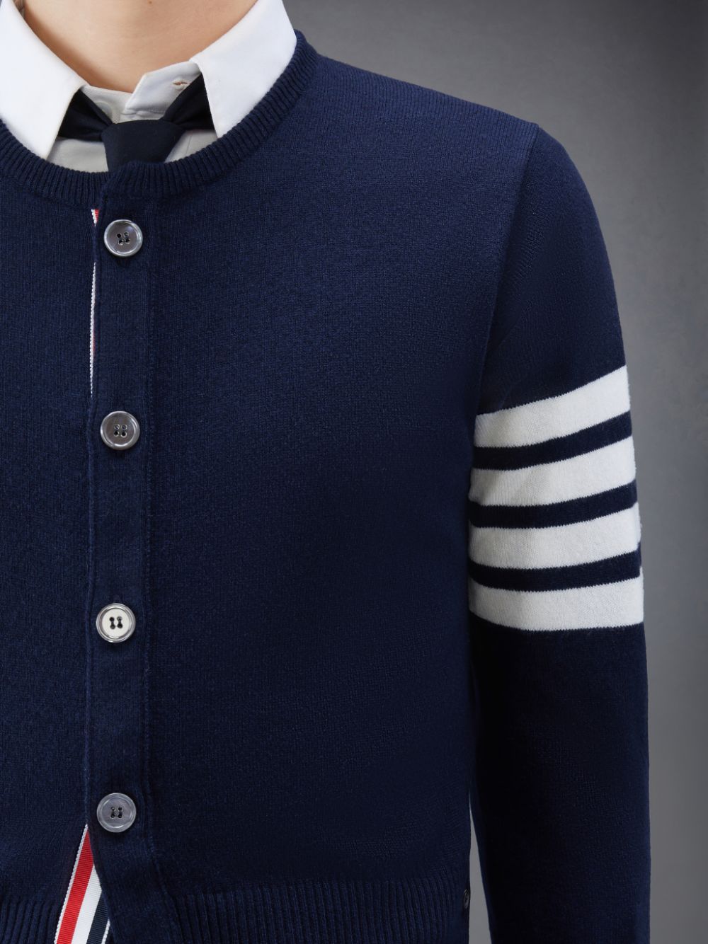 Thom Browne Cashmere 4-Bar Crew Neck Uomo Cardigan Blu | XGS26H02378