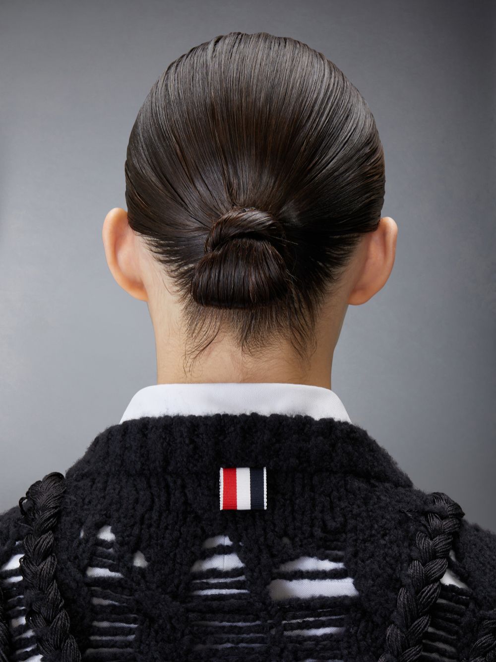 Thom Browne Cashmere Silk Cable Ladder Stitch Cropped Crewneck Donna Cardigan Nere | GSR01O68570