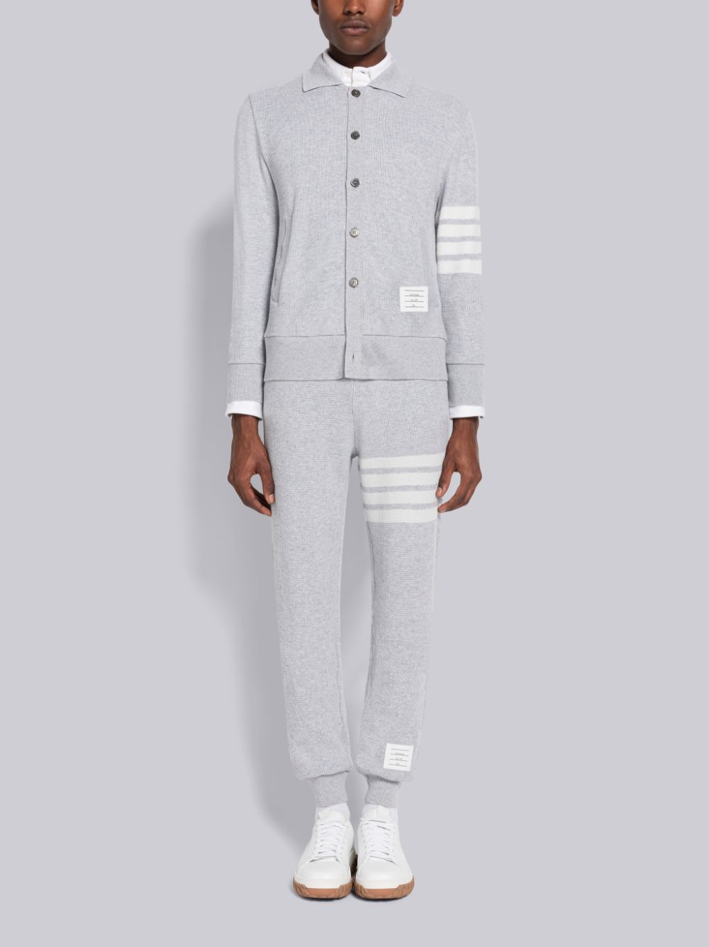 Thom Browne Cashmere Waffle 4-Bar Jacket Uomo Cardigan Grigie | HBN51Y20386