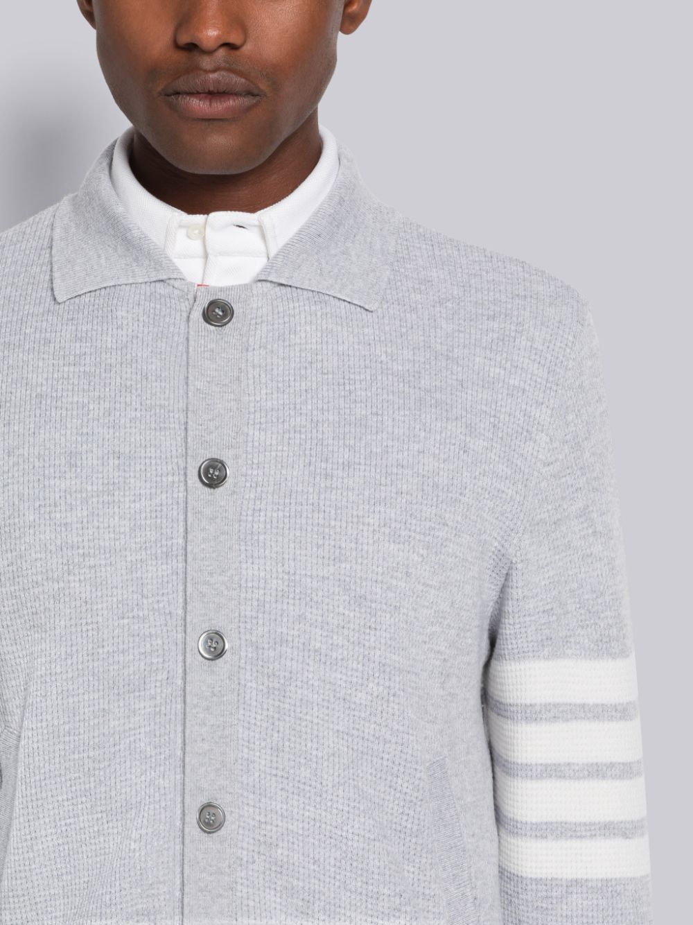 Thom Browne Cashmere Waffle 4-Bar Jacket Uomo Cardigan Grigie | HBN51Y20386