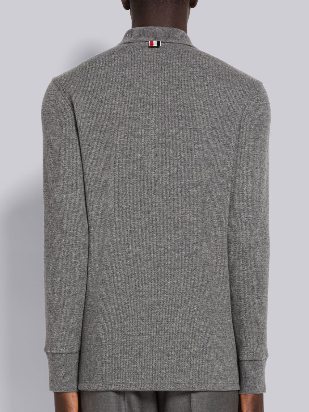 Thom Browne Cashmere Waffle Long Sleeve Uomo Polo Grigie | GOE40E73659