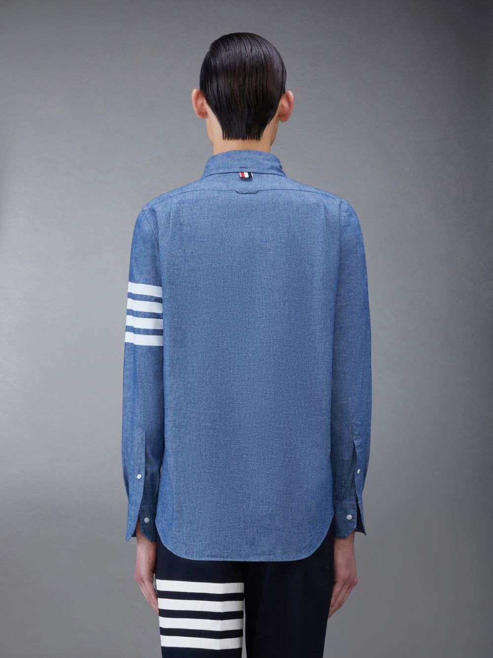 Thom Browne Chambray 4-Bar Uomo Camicie Blu | GZC38P67484