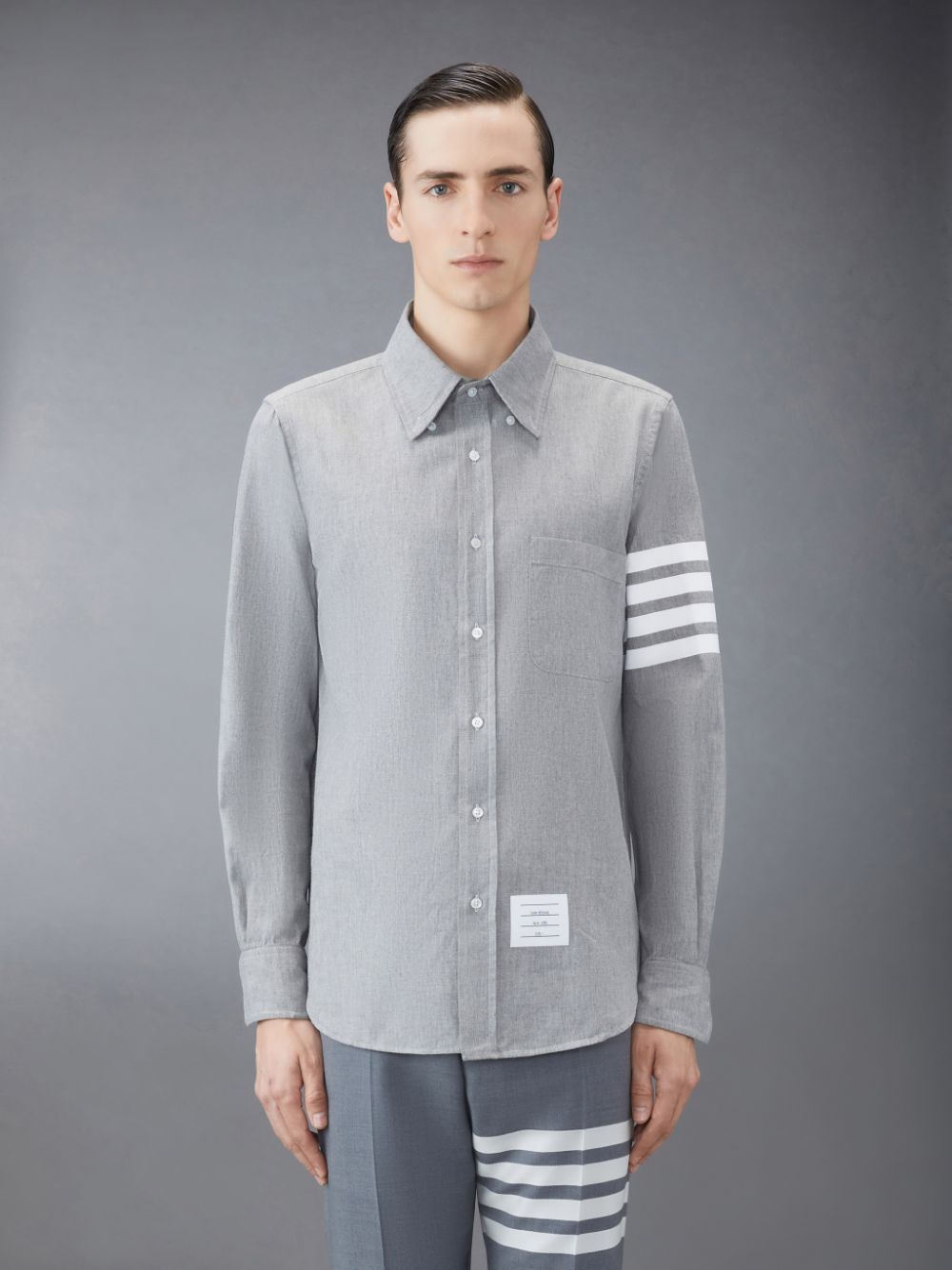 Thom Browne Chambray 4-Bar Uomo Camicie Grigie | GGZ47P20131