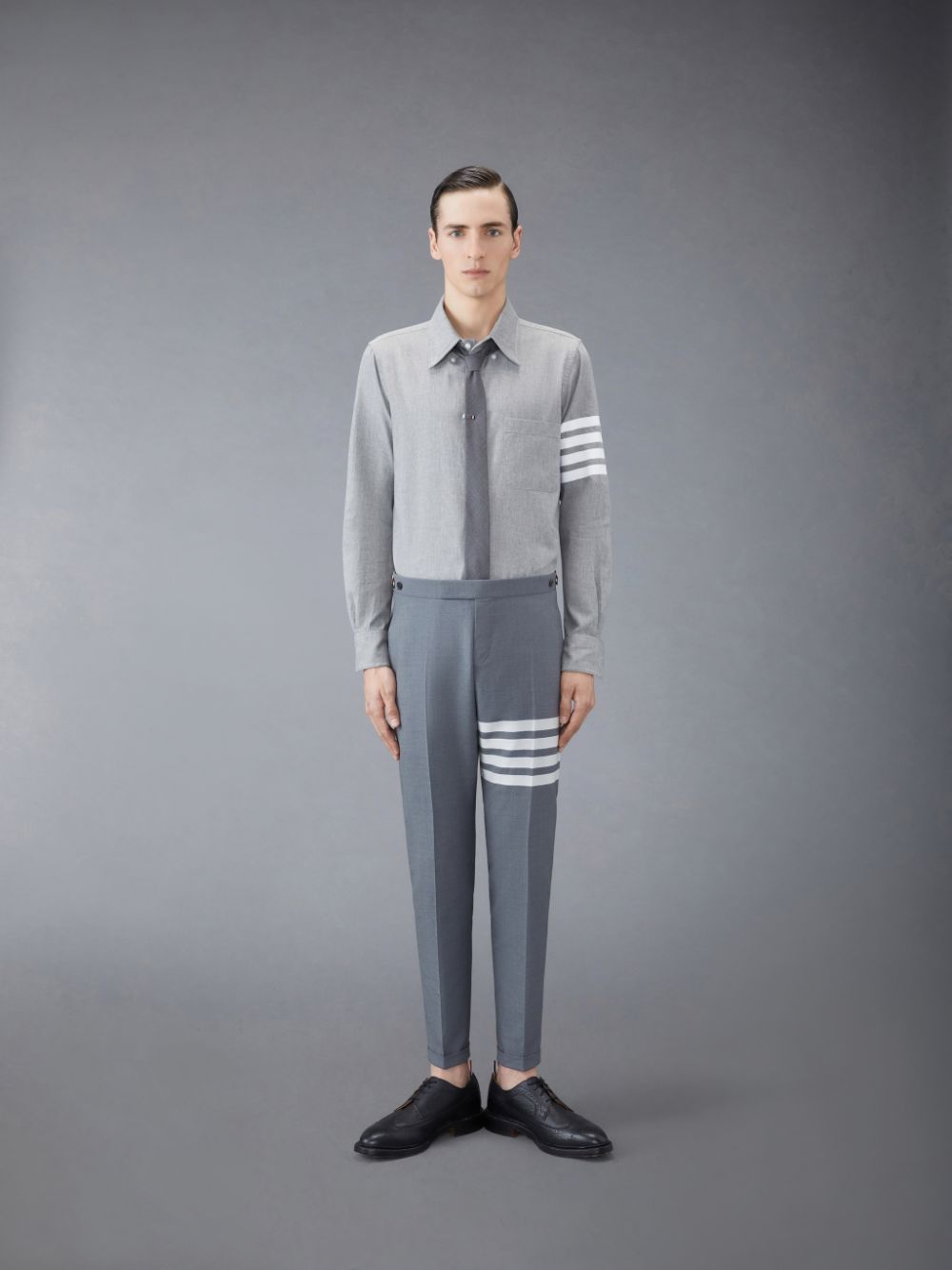 Thom Browne Chambray 4-Bar Uomo Camicie Grigie | GGZ47P20131