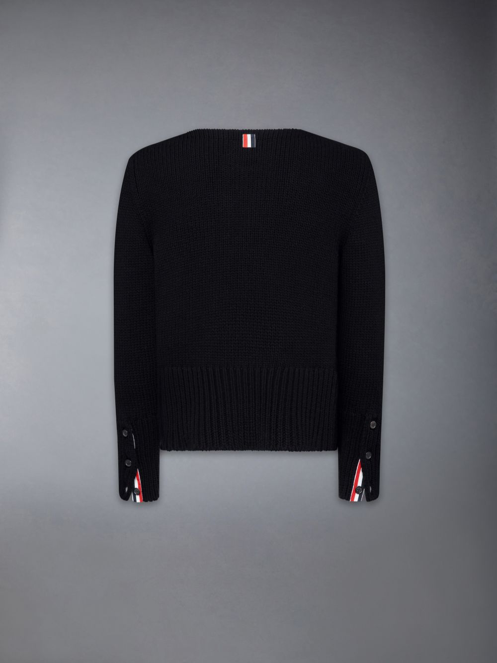 Thom Browne Chunky Merino Wool Nevermore Patch Boat Neck Uomo Pullover Nere | SZB89T74655