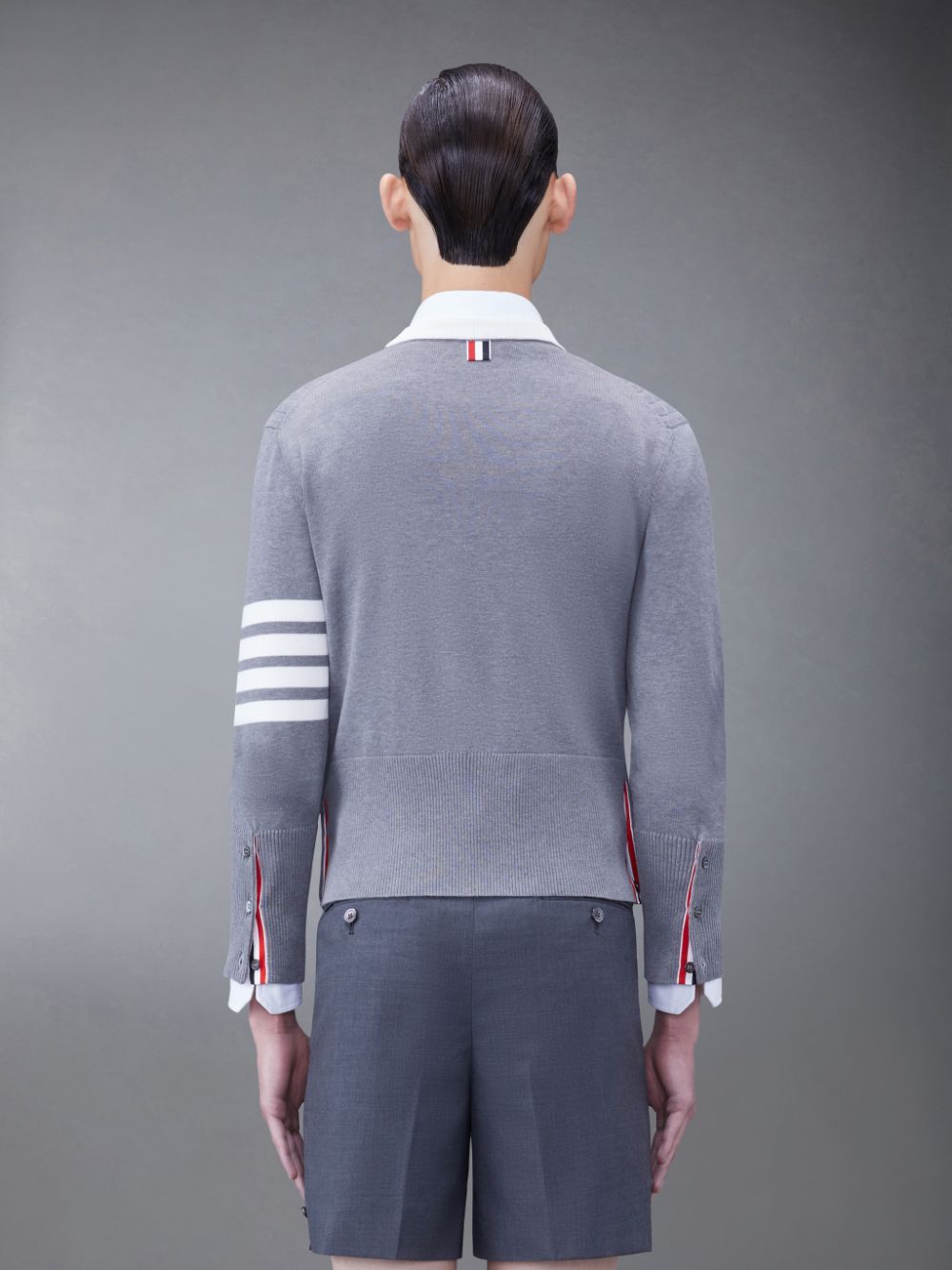 Thom Browne Classic Cotton 4-Bar Cable Uomo Pullover Grigie | VSX56Z01207