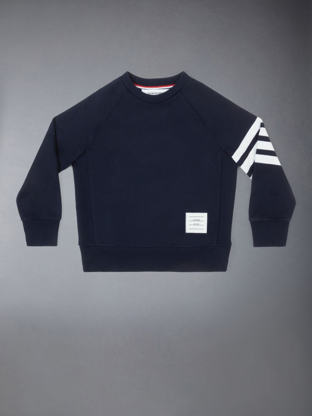 Thom Browne Classic Cotton Loopback Jersey Engineered Raglan Sleeve 4-Bar Ragazza Felpe Blu Marino | EJP30B15562