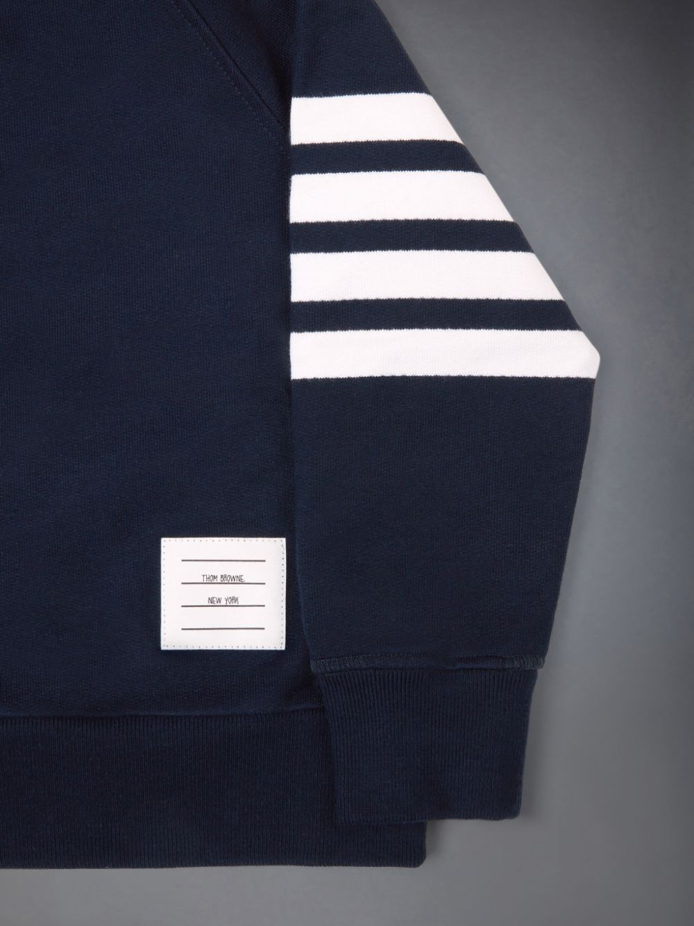 Thom Browne Classic Cotton Loopback Jersey Engineered Raglan Sleeve 4-Bar Ragazzo Felpe Blu Marino | SBS48B56828