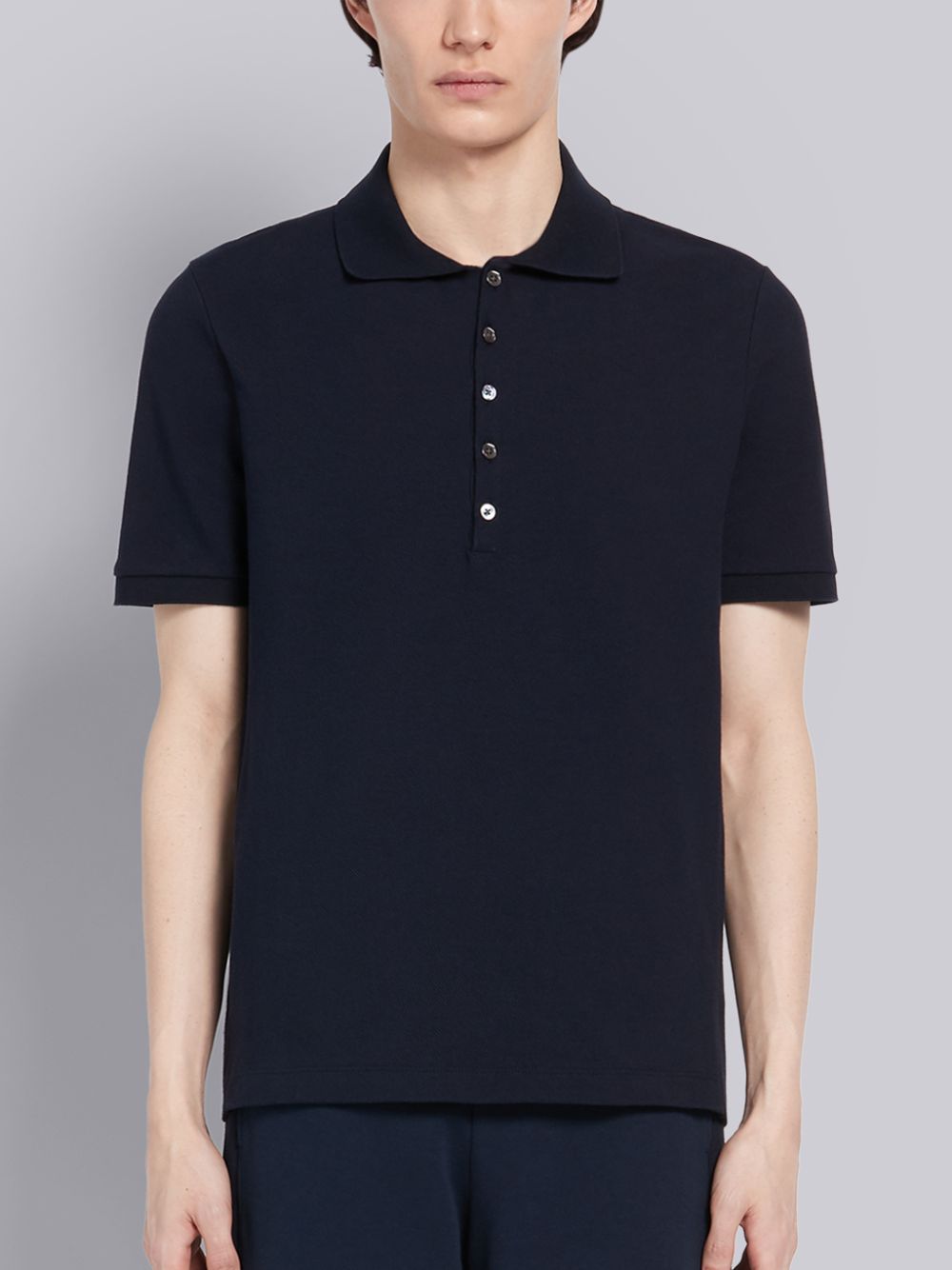 Thom Browne Classic Cotton Pique Side Insert 4-Bar Uomo Polo Blu Marino | OPO29C13565