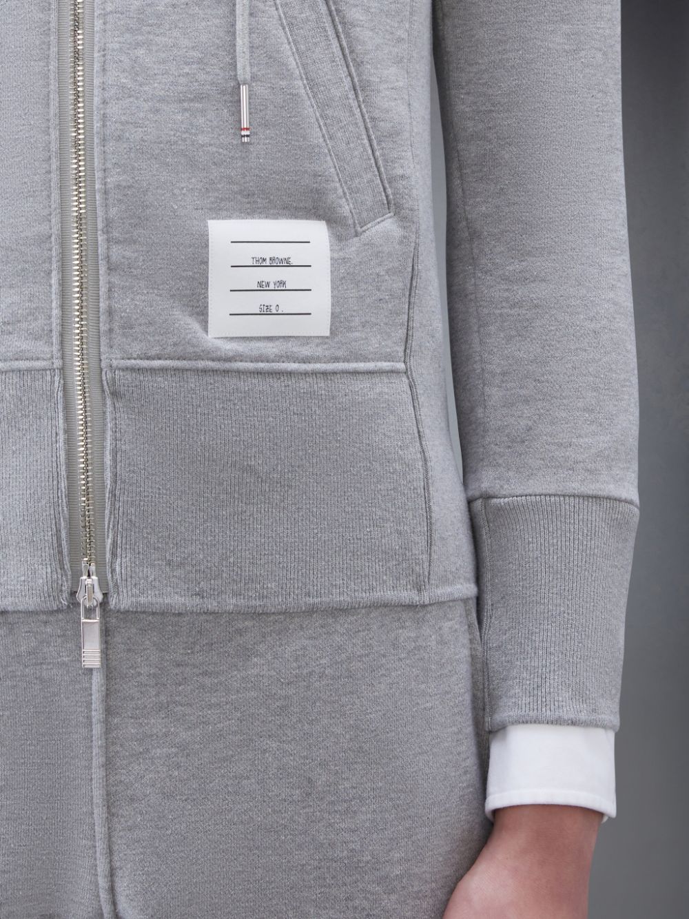 Thom Browne Classic Loopback 4-Bar Full Zip Uomo Felpa con Cappuccio Grigie | VYV54G16345