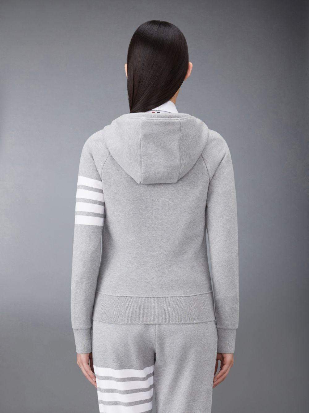 Thom Browne Classic Loopback Full Zip Donna Felpa con Cappuccio Grigie | IJE25V21459