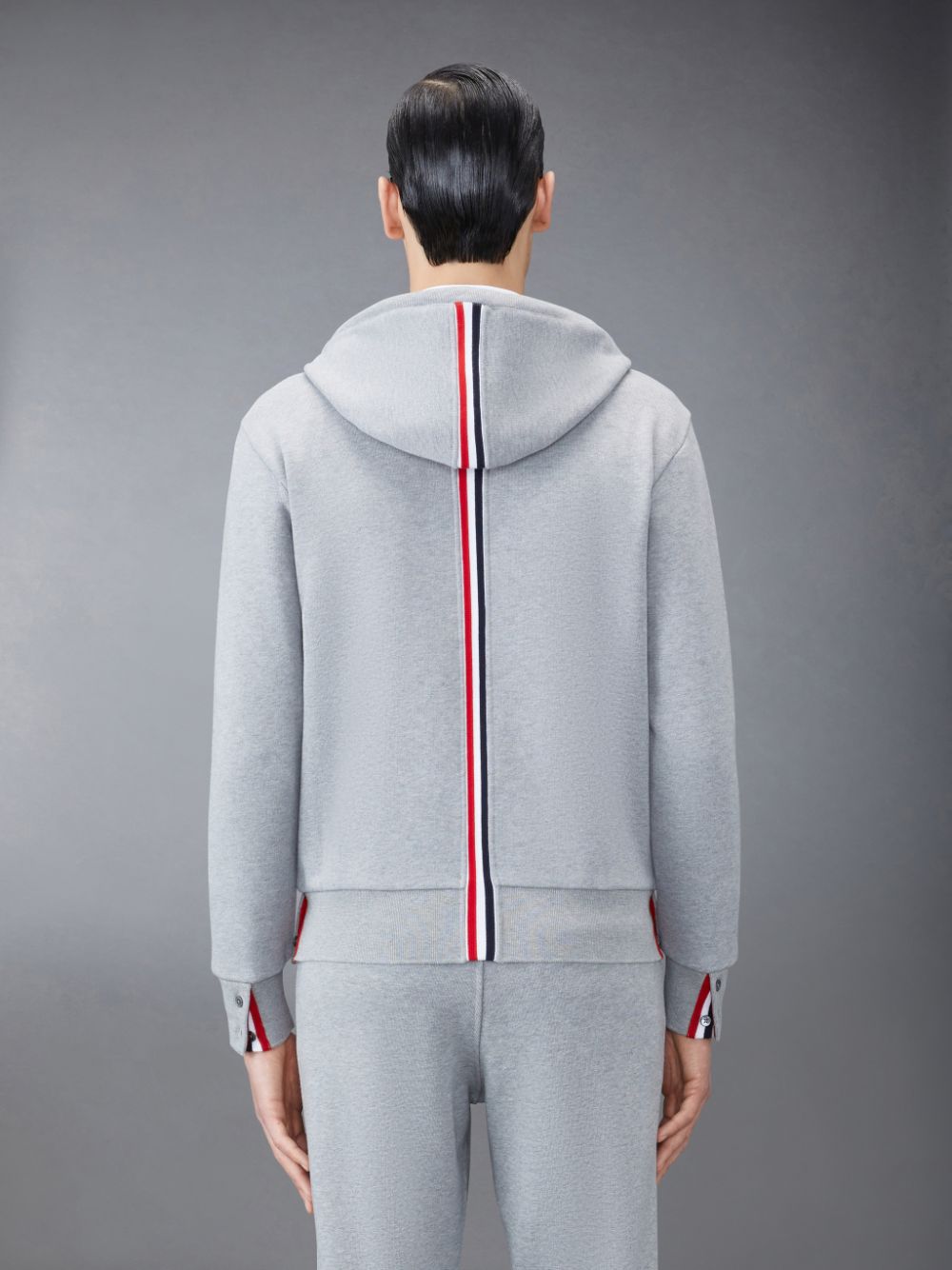 Thom Browne Classic Loopback Full Zip Uomo Felpa con Cappuccio Grigie | CXU52V25802